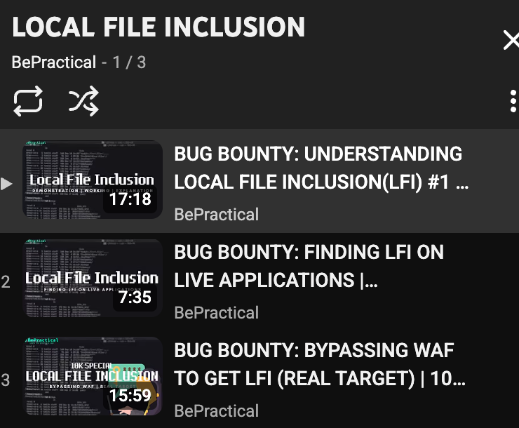 thehacktivator's tweet image. Here&apos;s how you can learn to find and exploit Local File Inclusion in real apps — step-by-step and without the fluff.

I’ve created a short, beginner-friendly playlist with three fully practical videos that cover everything from understanding LFI to finding and exploiting it on…