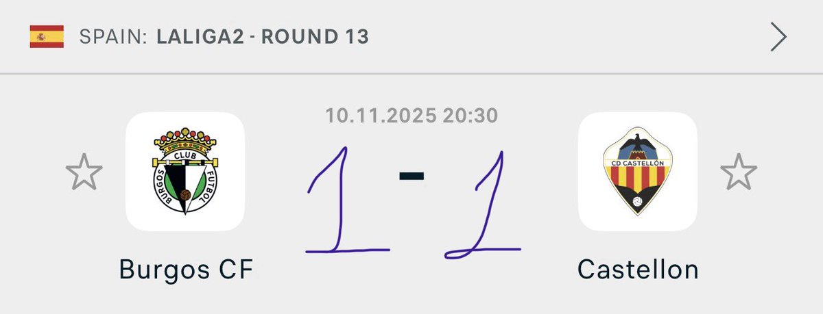 Modelwebka's tweet image. Burgos CF – Castellón: 1–1