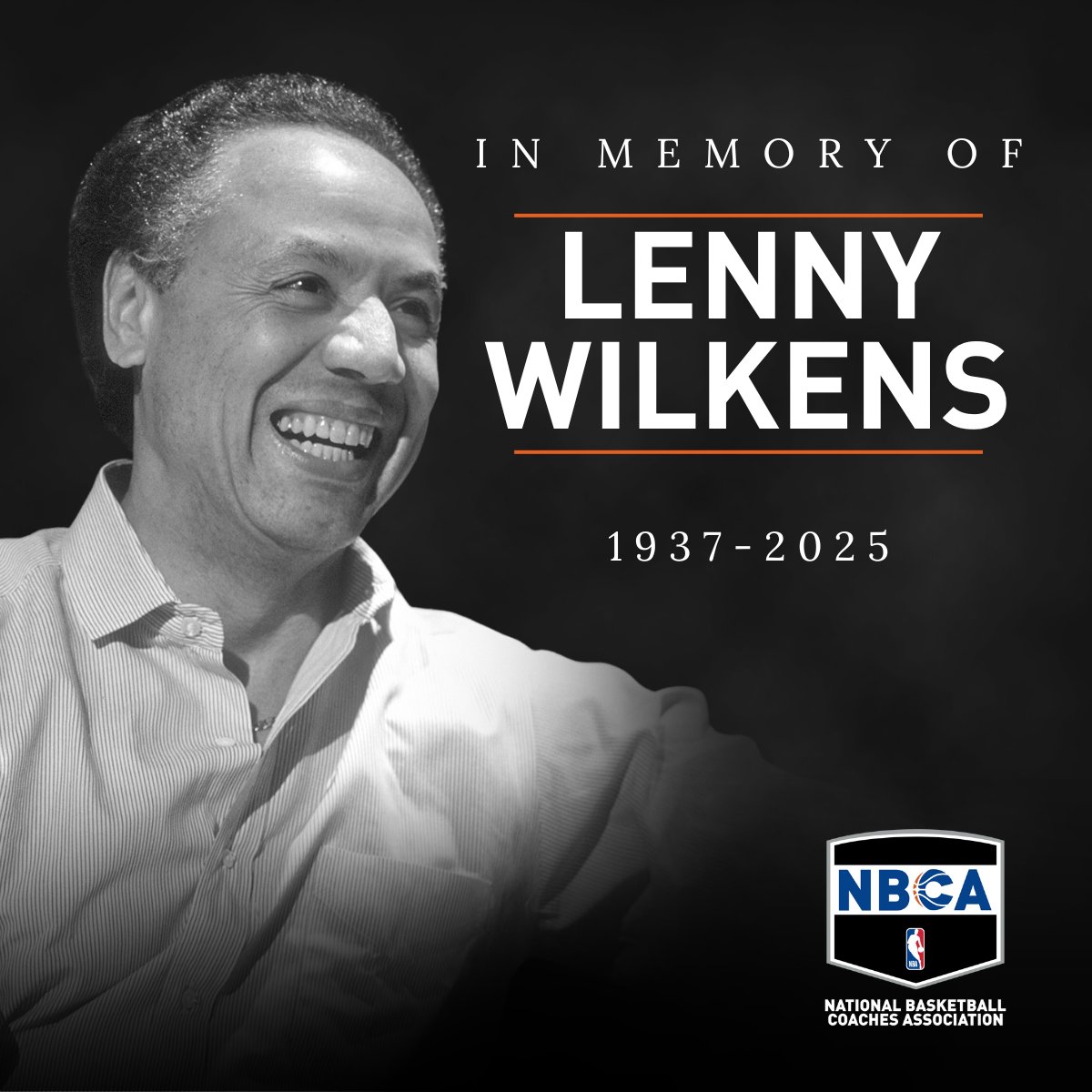 The membership of the National Basketball Coaches Association joins the NBA family in mourning the passing of legendary Head Coach and three-time Hall of Famer, Lenny Wilkens.

Coach Wilkens spent an amazing 32 years as a Head Coach in the NBA with the Seattle SuperSonics,