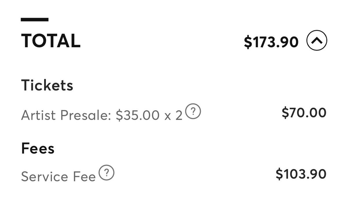 Service fee for this concert I’m going to costs actually more than the tickets…