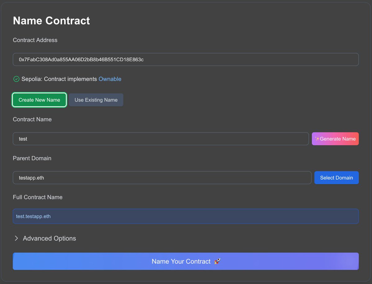 Smart contracts should never feel like a black box.

With the new calldata preview, Enscribe now shows exactly what will happen when you name a contract, including subname creation and both resolution steps.

📖 Post 2