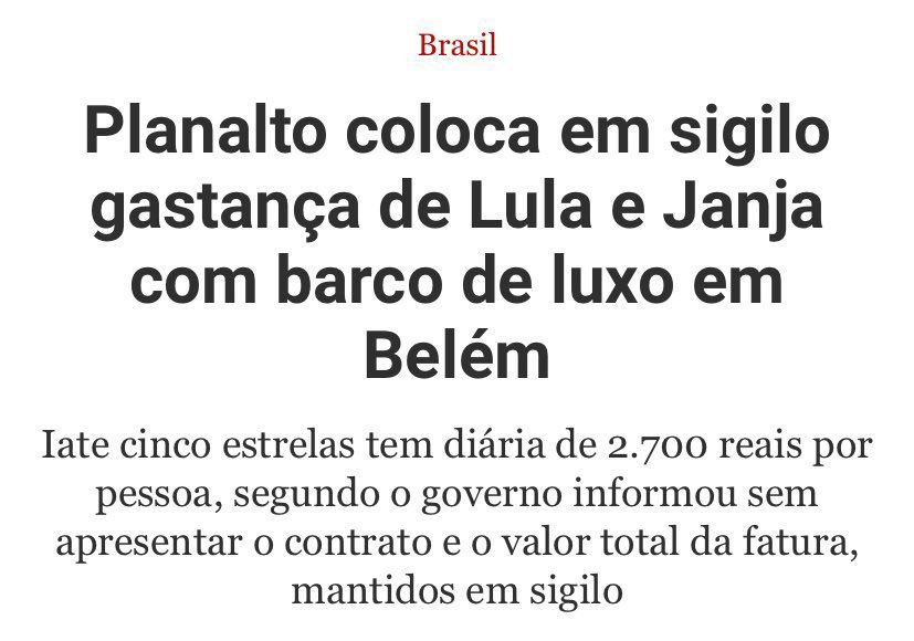O Lula dizia tanto que era contra o sigilo, na campanha. Estranho, não?