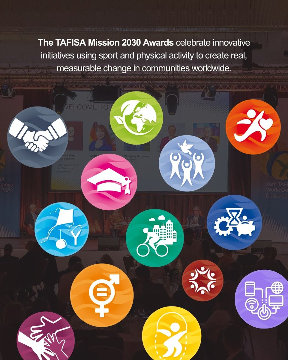 TafisaOffice's tweet photo. 📷 Call for Nominations for the TAFISA Mission 2030 Awards is now Open! 

Winners get free registration for the TAFISA World Congress 2026 (Prague), amongst others.

Got an impactful project?
Apply now 
Deadline: 31 Dec 2025
📷 Apply: https://t.co/gX3ljulZhx
#TAFISA https://t.co/nI8xyrlwgp
