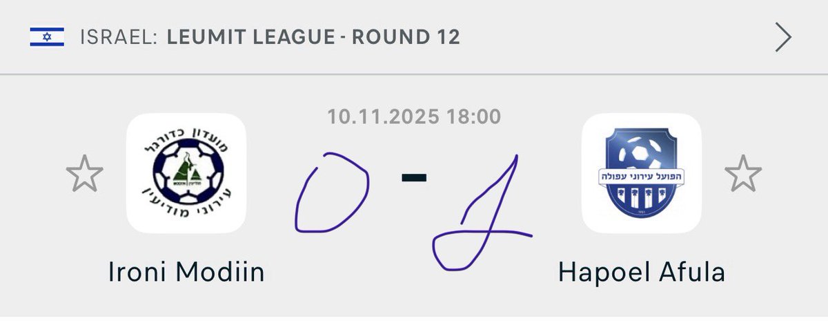 Modelwebka's tweet image. Ironi Modiin – Hapoel Afula: 1–2