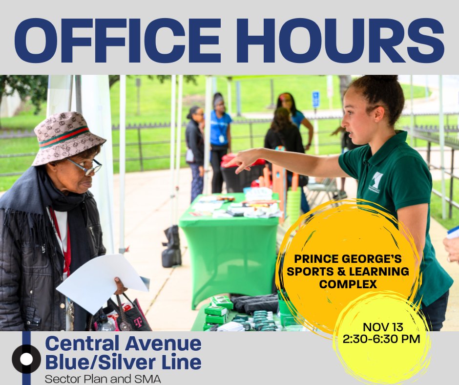 🗣️Curious about the Preliminary Central Avenue-Blue/Silver Line Sector Plan?
Visit our Office Hours &amp; chat with the project team!

📍Sports &amp; Learning Complex
🗓️Nov 13 | 🕒2:30–6:30 PM

Drop in to learn about the preliminary plan, proposed sectional map amendment + what’s next.