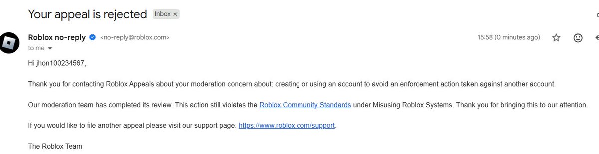 IzanagiSenpai55's tweet image. @Roblox @DavidBaszucki My account (jhon100234567) was terminated for “evading moderation,” but this seems to be a mistake. My siblings and I share the same IP—my brother’s past ban may’ve caused confusion. Please review my case, I haven’t evaded any bans. 🙏 #RobloxSupport