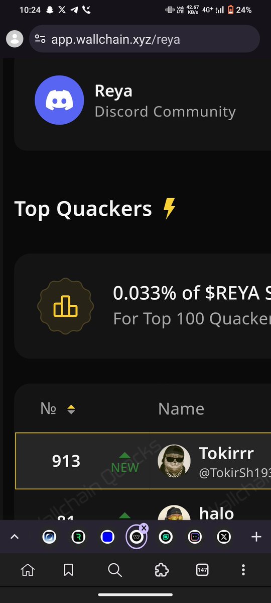 TokirSh19358860's tweet image. Stepping into the Reya airdrop journey  Ranked #913 today, but every legend starts somewhere! Grinding my way up the Top Quackers board because every quack, every move counts. Let’s rise together with reya.xyz