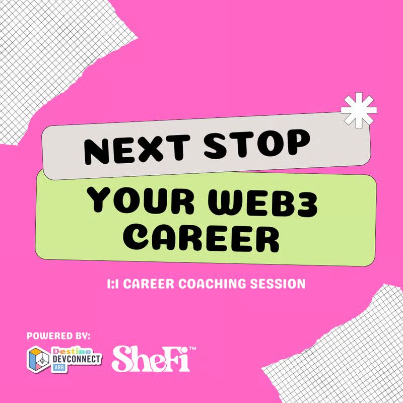 Next Stop: Your Web3 Career 💫

A private side event for ladies at Devconnect ready to land their dream role in Web3. 💼✨

📍 La Rural, Buenos Aires
🗓️ Monday, Nov 17 — Private Event

You’ve been learning, building, showing up — now it’s time to make your next move.
Book a 1:1
