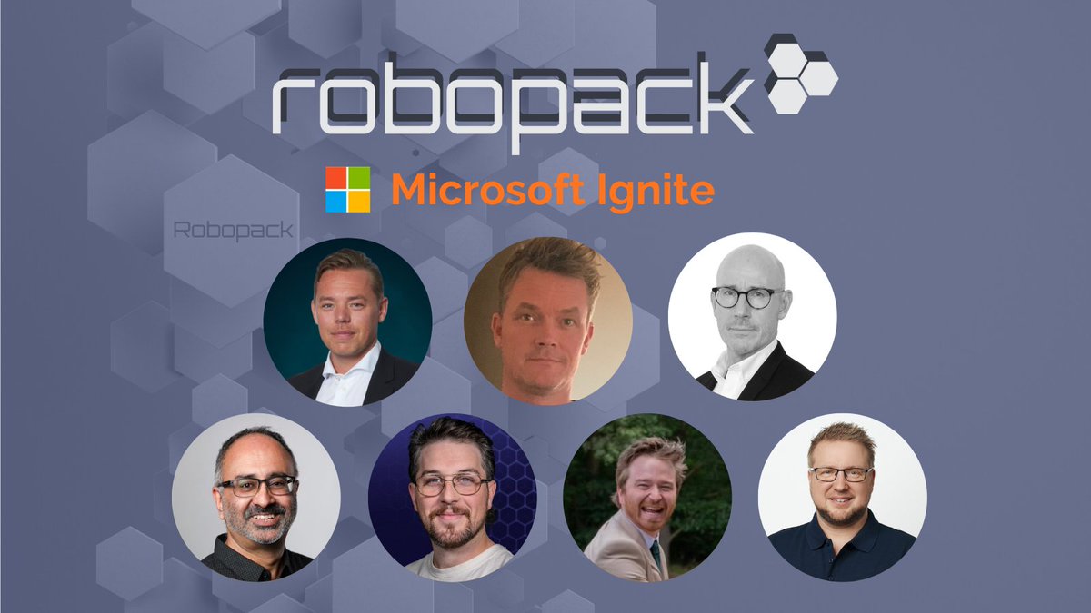 _Robopack's tweet image. The Robopack team is heading to Microsoft Ignite 2025!

We’re excited to connect with our customers, partners, and the IT Pro community in San Francisco. Meet the faces of #Robopack who’ll be representing us at the event: Andreas, Ronnie, Thomas, @Hoorge, Dean, Mason, and Zander.…