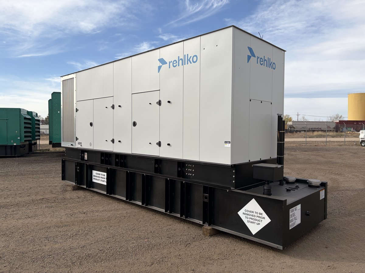 Generatr_Source's tweet image. Four new 2025 Rehlko 600kW Volvo diesel generators, 0 hours, sound-attenuated, and ready to deploy from our Brighton, CO facility. Built for reliability in data centers, healthcare, manufacturing, and critical infrastructure. View the units here: loom.ly/1dRxK_U