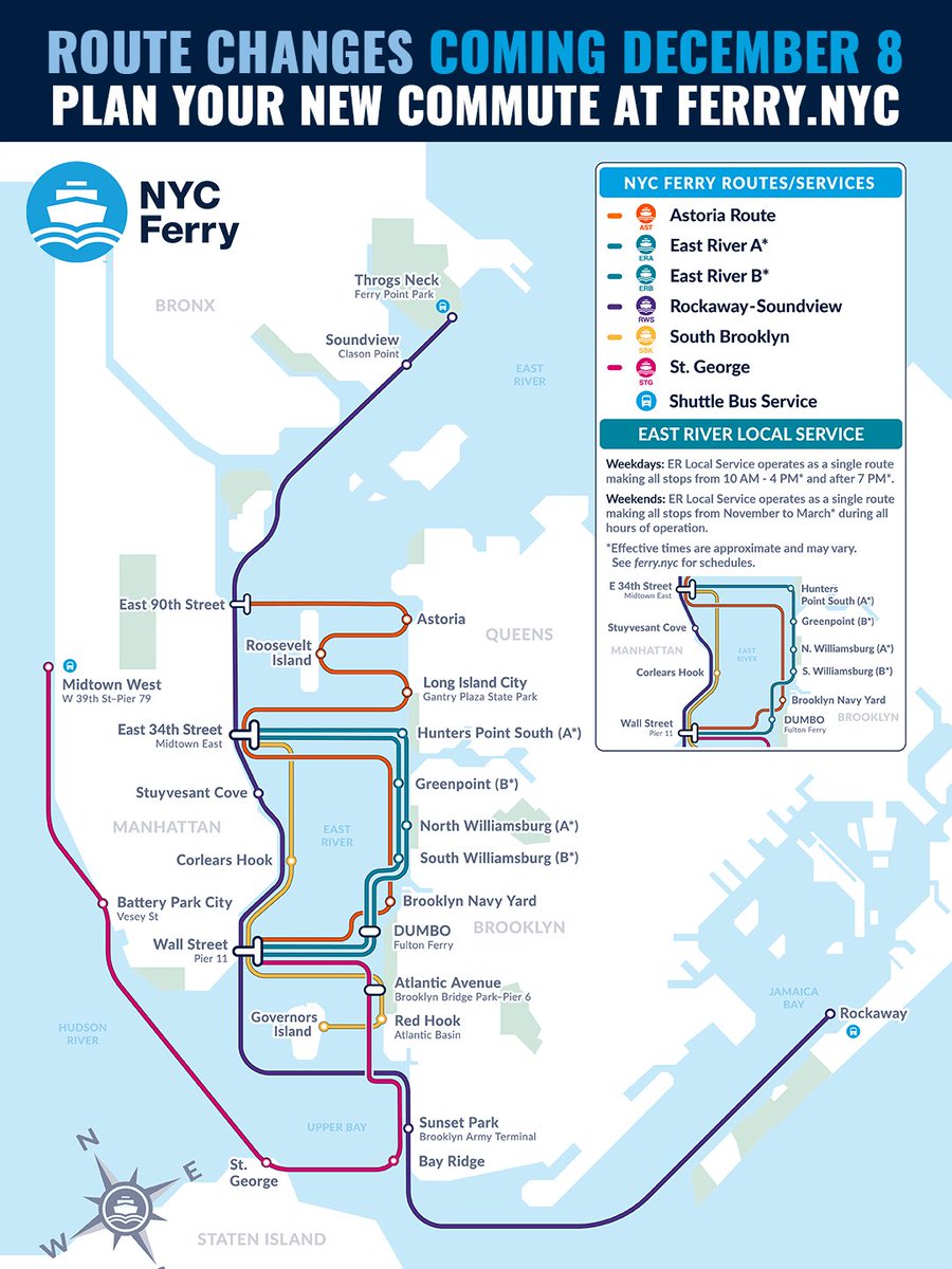 BREAKING NEWS: The next era of #NYCFerry arrives December 8! ⛴ 

Tap the link learn more and stay tuned as we explore each of our updated routes: bit.ly/NYCFerryChanges ✨