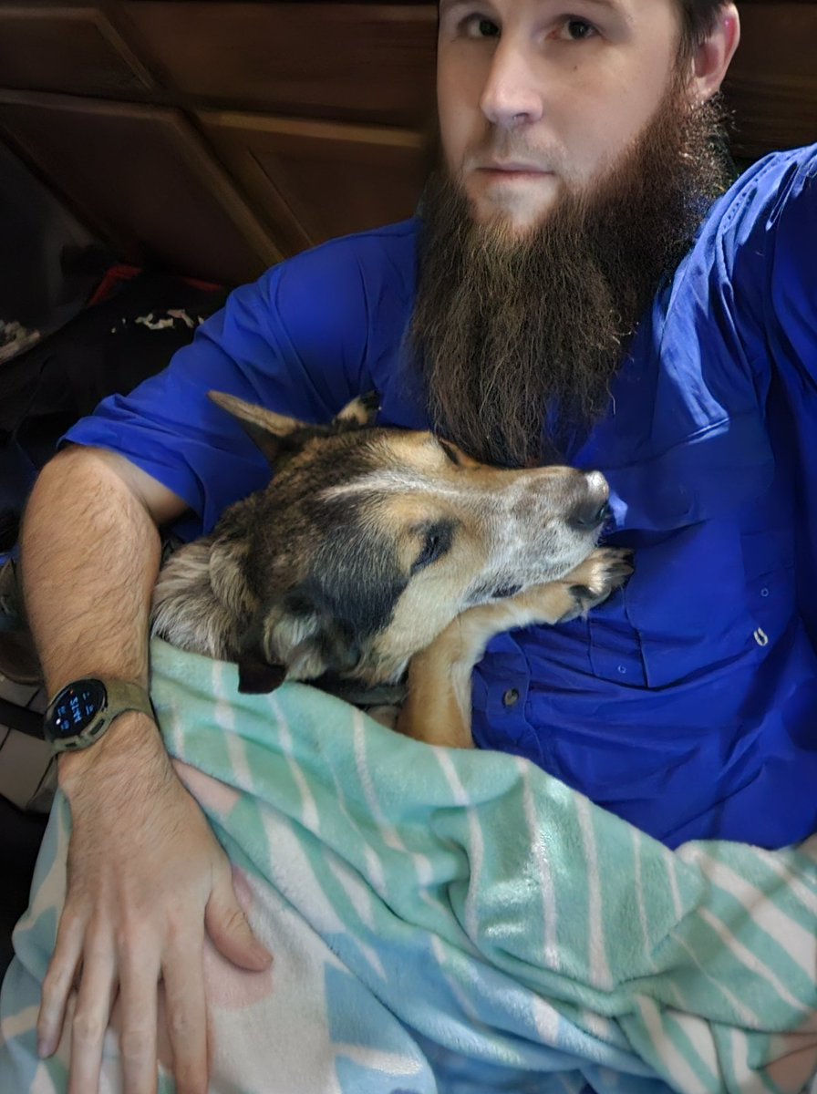 FuryoftheBeard's tweet photo. We’re heartbroken to share that early this morning (11/9), we had to say goodbye to our beloved Titan — our 11½-year-old German Shepherd/Blue Heeler. After a sudden splenic tumor diagnosis, we made the difficult choice to let him go peacefully in my arms. Run free, sweet boy. ❤️ https://t.co/wPvpVadax3