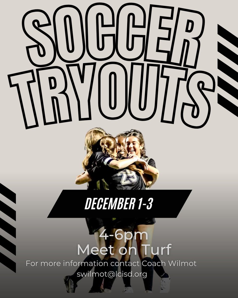 It’s almost THAT time!! You must have an updated physical and Rankone forms completed before trying out! Any questions find a soccer girl or contact Coach Wilmot!