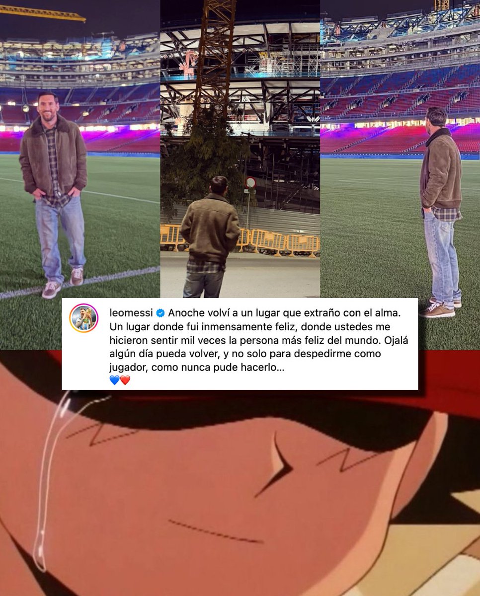 InvictosSomos's tweet image. — LIONEL MESSI: "Anoche volví a un lugar que extraño con el alma. Un lugar donde fui inmensamente feliz, donde ustedes me hicieron sentir mil veces la persona más feliz del mundo. Ojalá algún día pueda volver, y no solo para despedirme como jugador, como nunca pude hacerlo...".…