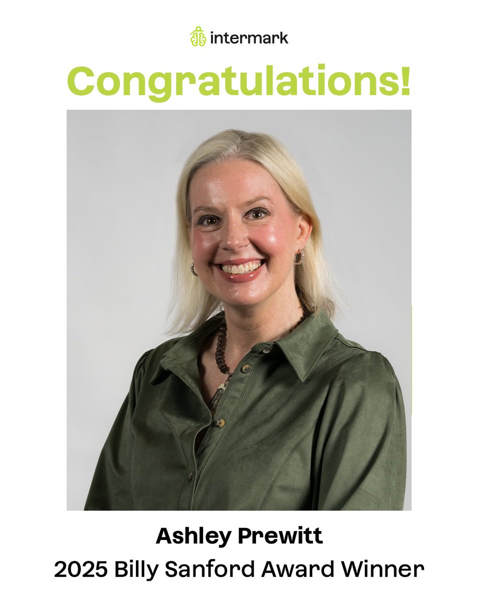We’re proud to announce Ashley Prewitt as the first recipient of the Billy Sanford Award at Intermark Group, honoring our former CFO’s legacy of integrity, leadership &amp; excellence.

Ashley embodies the same values that Billy continues to inspire in all of us. 💙 #IntermarkGroup