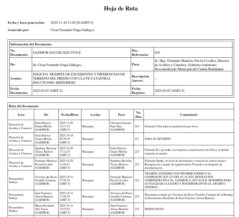 ConstgmLtda's tweet image. 😡Denuncia, sobre el excesivo tiempo (250 días) que utiliza el municipio de Rumiñahui @mruminahui  para ejecutar un trámite (Regularización de Areas), a pesar que cuento con la resolución del Alcalde Fabian Iza @Fabian_Iza_M, funcionarios no saben hasta cuando finaliza.