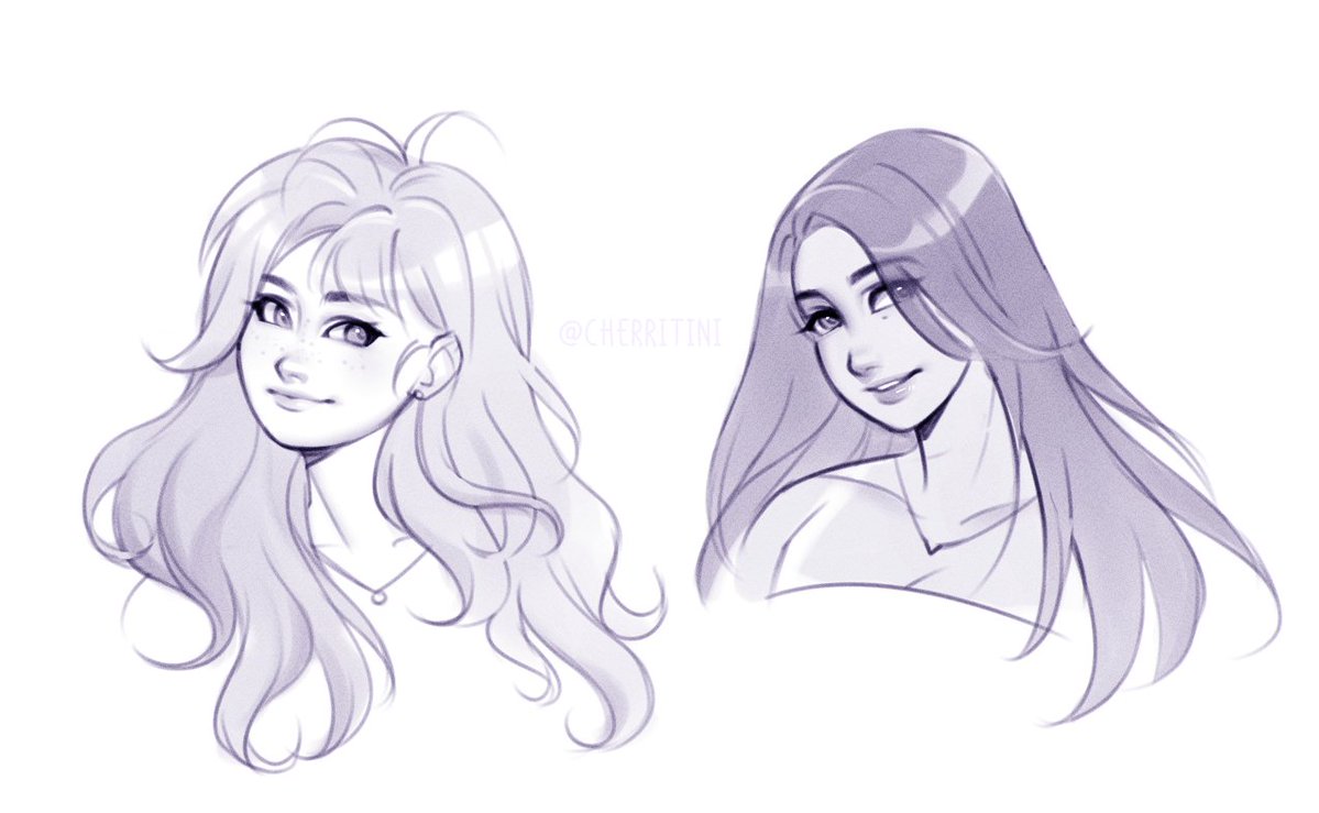 addicted to drawing flowy hair someone stop me...