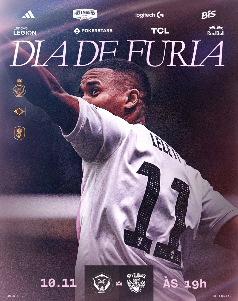 FURIA's tweet photo. É #DIADEFURIA NA #KingsCup! 🐾⚪

Hoje, a partir das 19h, a #FURIAFC volta à quadra para as Quartas de Final contra o @nyvelados!

Bora começar a nossa caminhada nos Playoffs com o pé direito!

Te vejo na torcida. 🤜 https://t.co/hP2rrv6w61