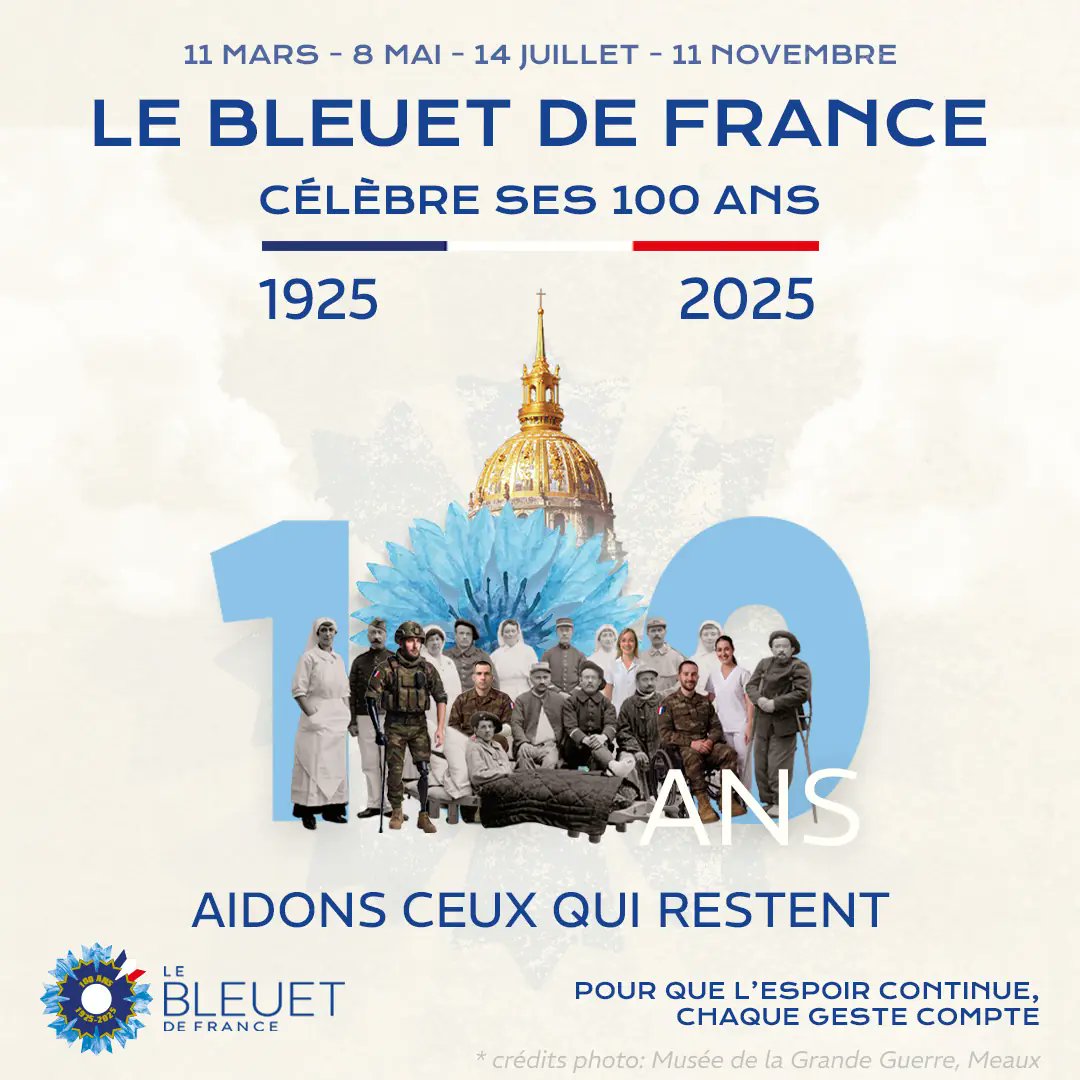 Image de Préfet de Saône-et-Loire - #Solidarité 🌸 Le Bleuet de France, 100 ans de mémoire et de soutien 🇫🇷.
Depuis 1925, il aide mili