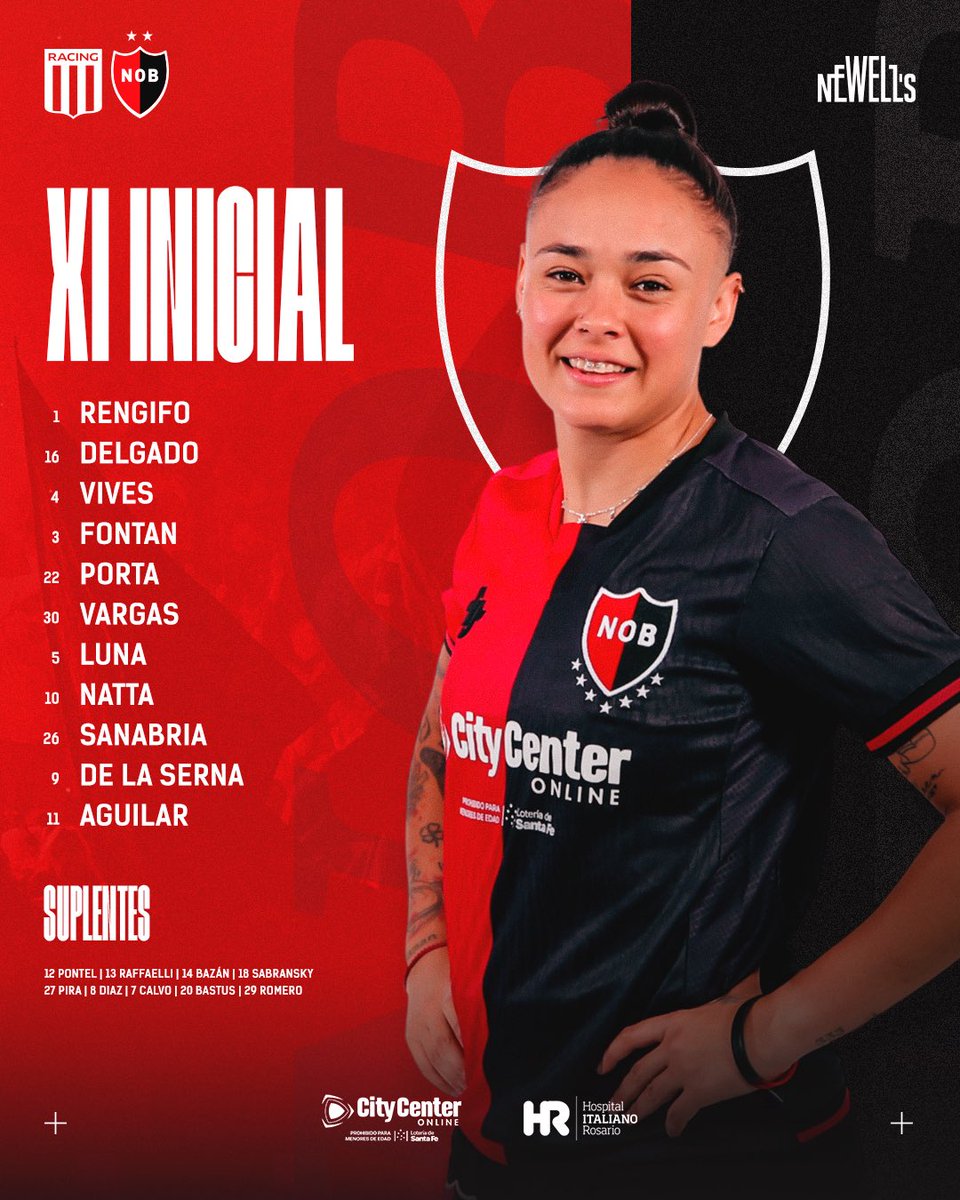 Once definido ✅️

Así va #Newells para enfrentar a Racing desde las 15:00.

En vivo ▶️: lpfplay.com/event/6909f1fe…

❤️ ¡Vamos Las Pibas! 🖤