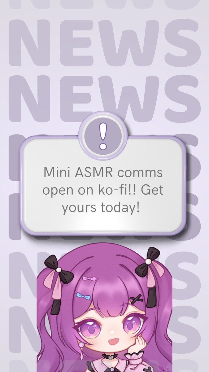 Mini ASMR audio comms are now open! If you'd like a personal ASMR audio from me now is your chance! Link to order in replies! 💜