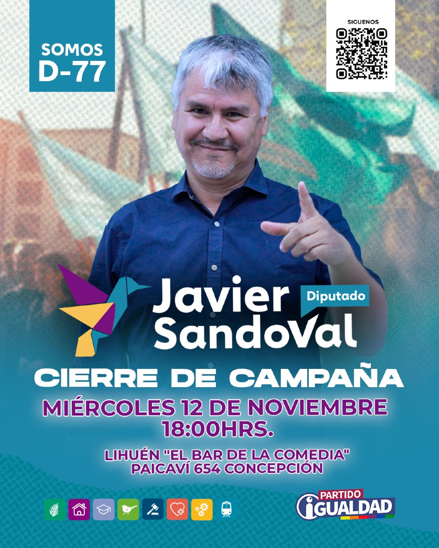 📣 ¡Este miércoles 12 de noviembre, desde las 18:00 hrs, nos reunimos en Concepción para el cierre de campaña!
Después de semanas intensas de despliegue electoral, queremos invitarles a acompañarnos en este momento clave. Será una instancia para encontrarnos, agradecer el apoyo y