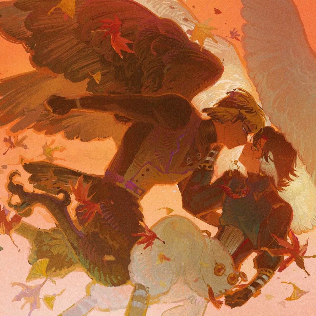 #medicrow
The autumn leaves and two birds