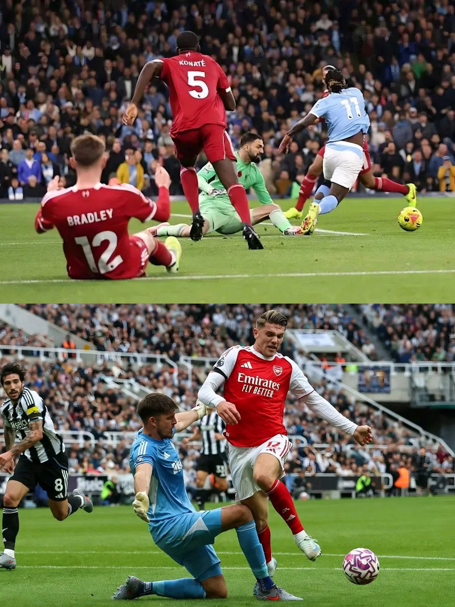 When we tell you Arsenal is officiated differently, this is what we mean.

Soft touch on Doku, penalty.
Gyokeres gets taken out, no penalty