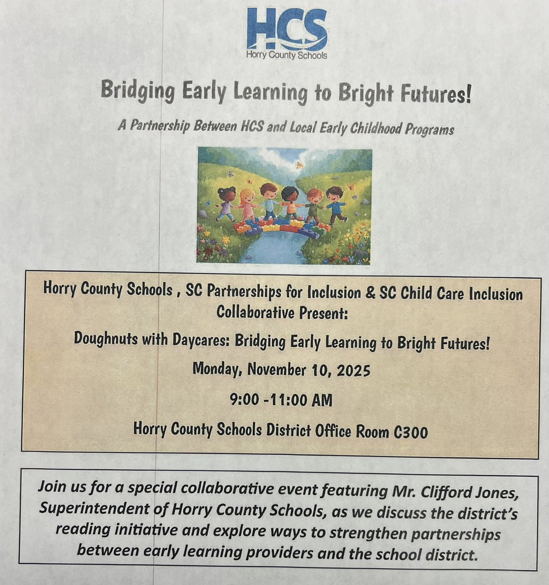 Spoke with our HCS Office of Special Education and the SC Partnerships for Inclusion – Early Childhood Collaboration today. Together, we’re building a strong foundation where literacy and partnership go hand in hand to ensure every child starts school ready to learn and ready to