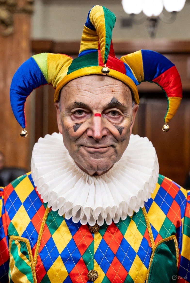 kushibo's tweet photo. The time for Chuck Schumer to step down as Senate Minority Leader has long since passed. He is not the powerful speaker, shrewd negotiator, or crafty manipulator that we need in the face of this existential threat to our democratic republic.

#NoKings
#NoJesters https://t.co/FLdW75dJrH
