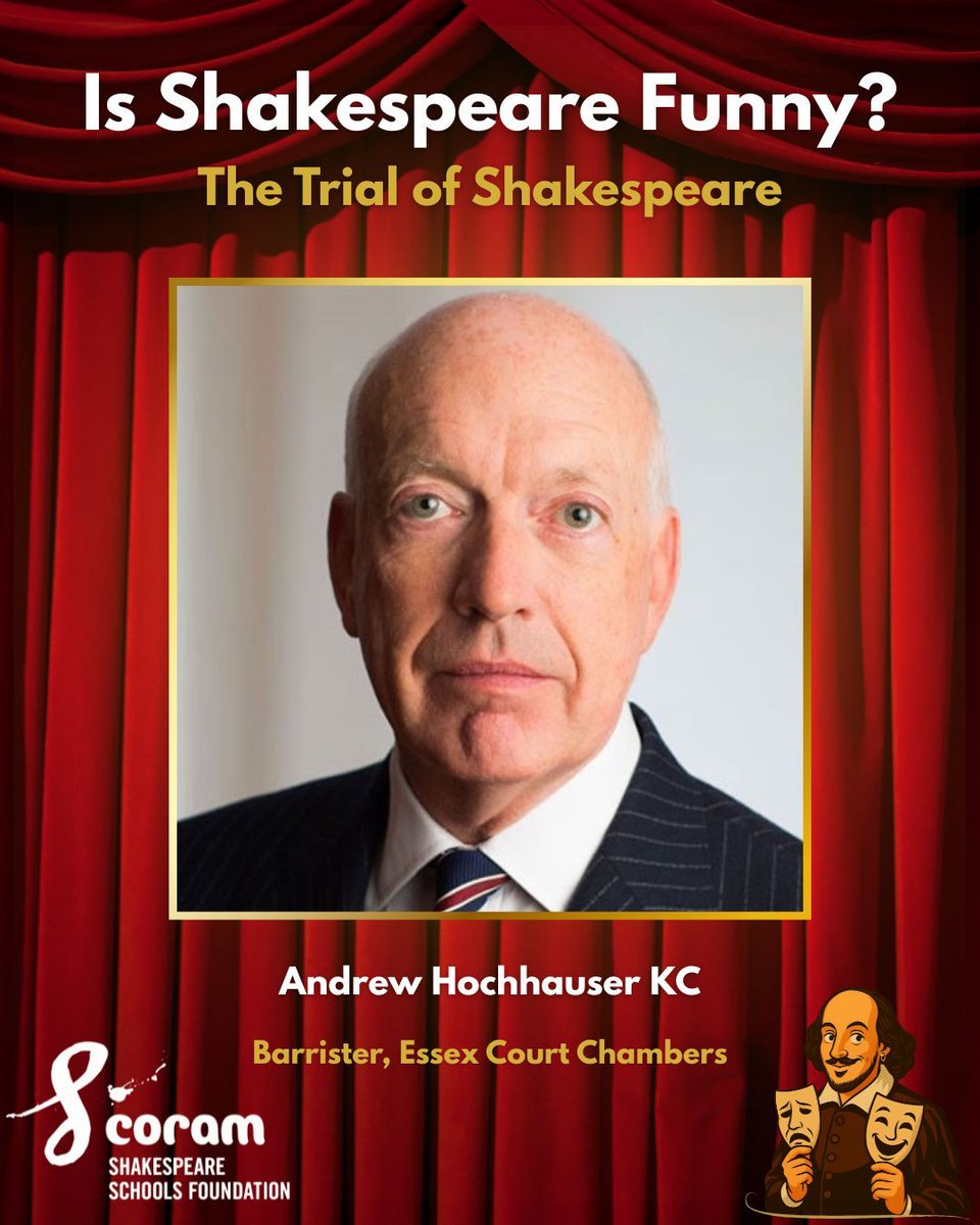 cssf_uk's tweet image. In case you missed it: Andrew Hochhauser KC, barrister for Essex Court Chambers, appearing in ‘Is Shakespeare Funny? - The Trial of Shakespeare’ on 8 December. 📚 

Book your ticket: criterion-theatre.co.uk/thetrialofshak… 

#IsShakespeareFunny #TheTrialOfShakespeare