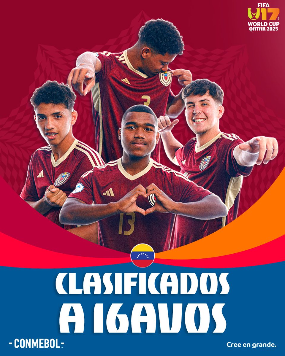 ¡<a href="/SeleVinotinto/">La Vinotinto</a> avanza en el #U17WC! 🇻🇪✍️

#CreeEnGrande