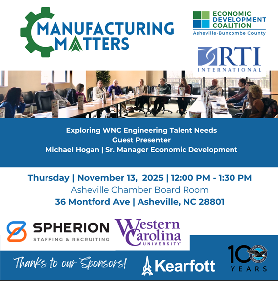 Make plans to attend the <a href="/AVLChamber/">Asheville Chamber</a>'s event on Thursday, November 13 from 12:00 PM to 1:30 PM! Kearfott is proud to sponsor this event in our community. Come be a part of an open dialogue about WNC's engineering talent needs.
hubs.la/Q03SrgSG0