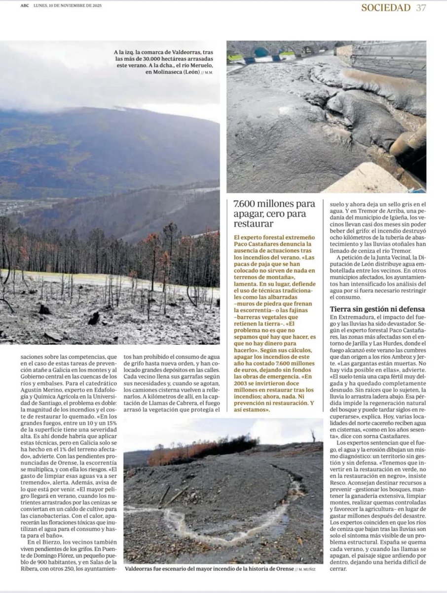 PacoCastanares's tweet image. PUES SI. PESE A LO QUE DIGA LA JUNTA DE EXTREMADURA, LAS AGUAS NEGRAS QUE CONTAMINAN LOS RIOS Y GARGANTAS DE LAS ZONAS INCENDIADAS SON ALTAMENTE TÓXICAS PARA LAS PERSONAS, LOS ANIMALES Y LAS PLANTAS.

• “Las partículas procedentes de los montes quemados transportan metales…