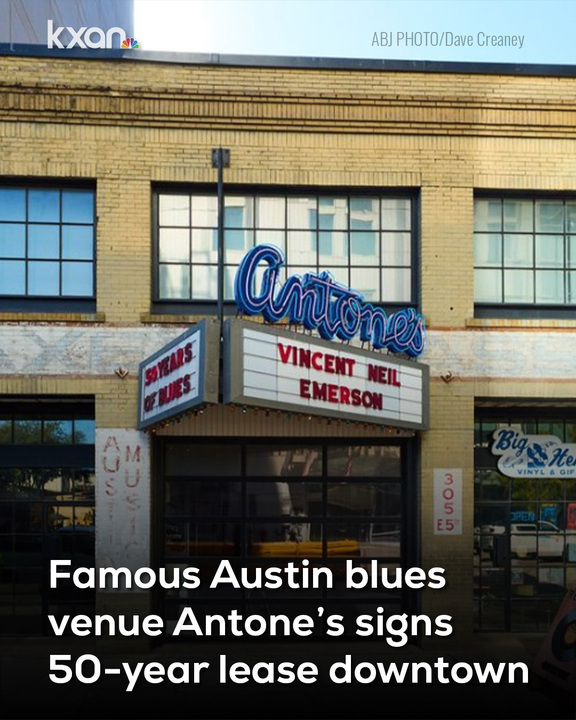 KXAN_News's tweet image. Antone’s announced Nov. 10 that it’s remaining at its current Fifth Street location up to another five decades after negotiating a 30-year lease with extension options that could take it to 2075. kxan.com/news/local/aus…