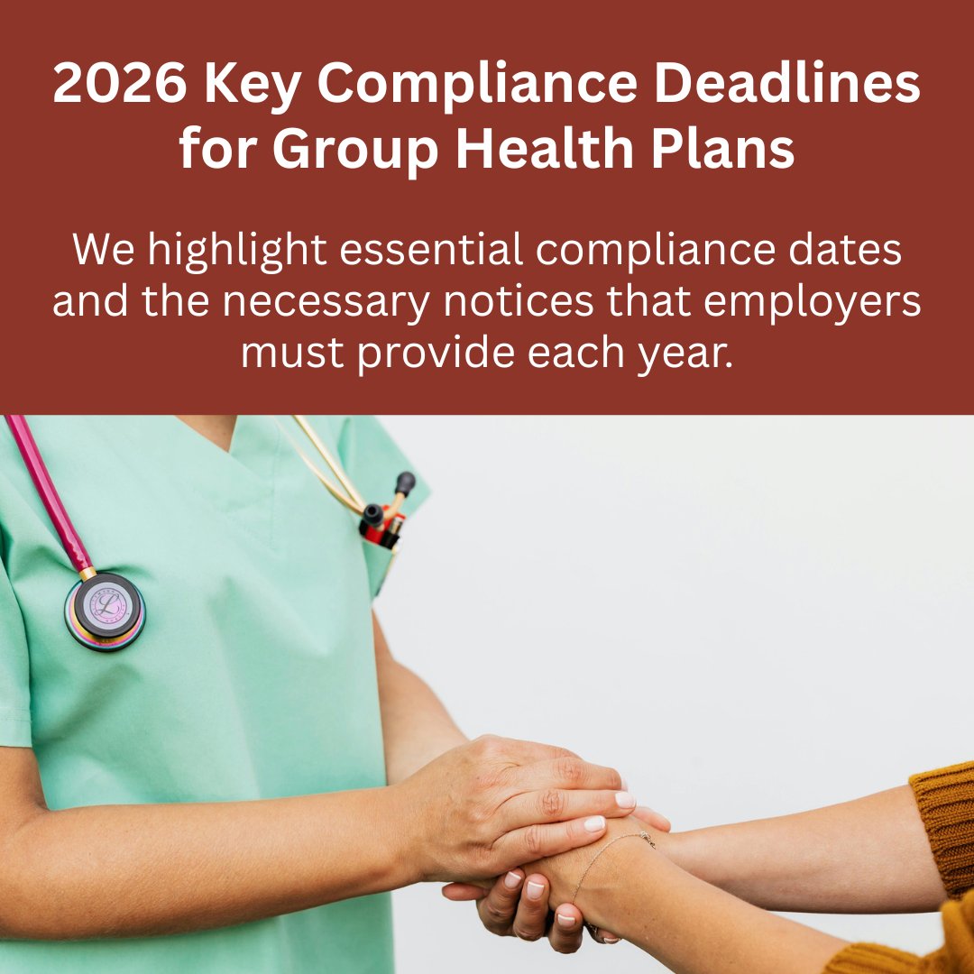 RueInsurance's tweet image. Throughout the year, employers must comply with numerous reporting and disclosure requirements related to their #groupealth plans. This overview highlights essential #compliance dates and the necessary notices that employers must provide each year.

rueinsurance.com/blog/key-compl…