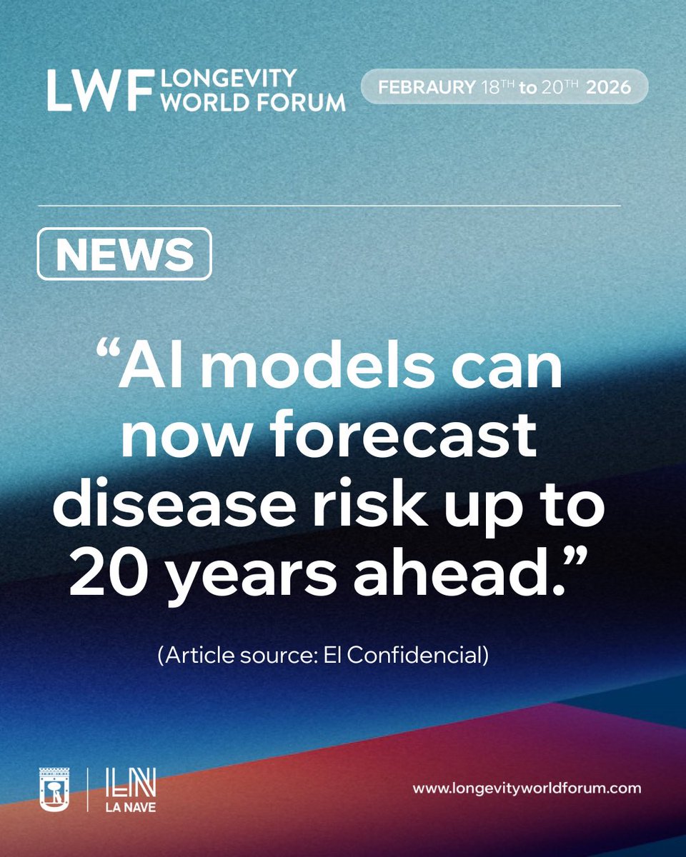 The future of health is happening now🙌🏻

A groundbreaking AI model — Delphi-2M — can predict the risk of 1,000+ diseases and simulate an individual’s health trajectory 20 years ahead.

#Longevity #LWF2026