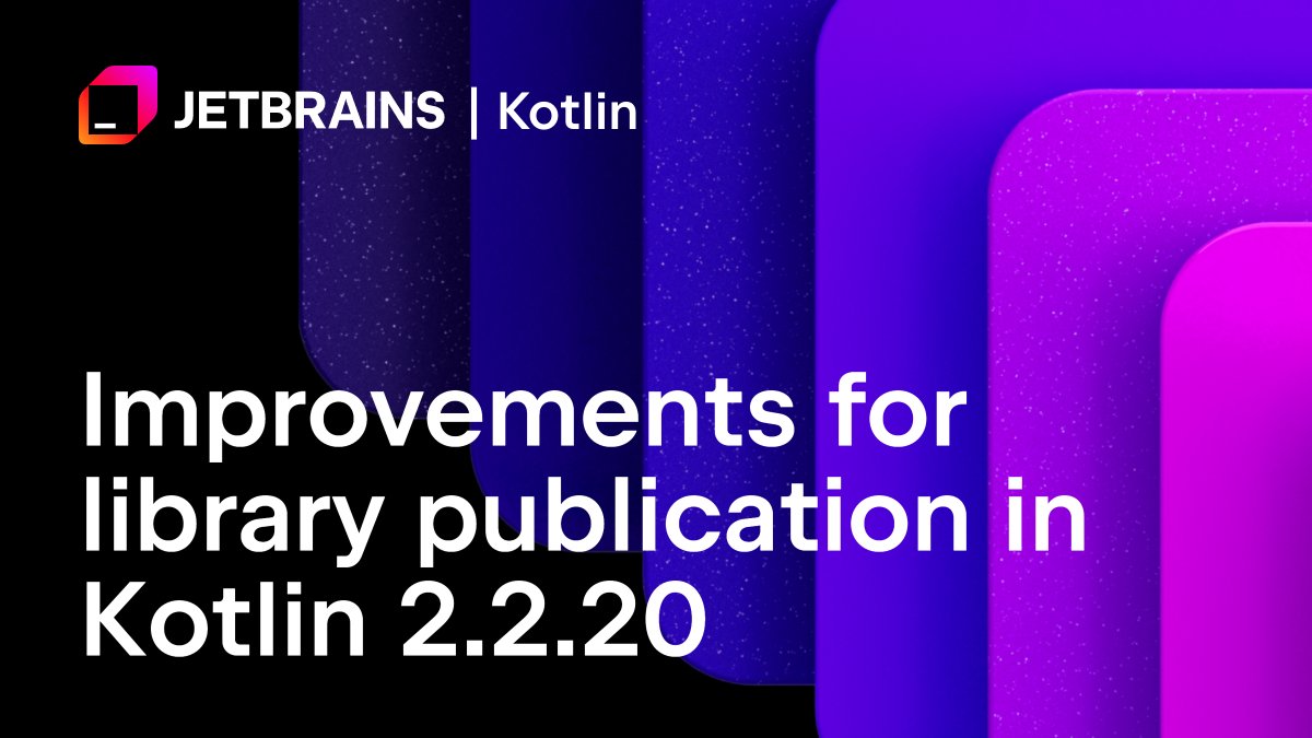 kotlin's tweet image. 📦 Library publication is much easier in Kotlin 2.2.20!

New Gradle tasks help generate key pairs, upload public keys, and verify everything locally before publishing to Maven Central.

👉  Learn more: kotl.in/libpb