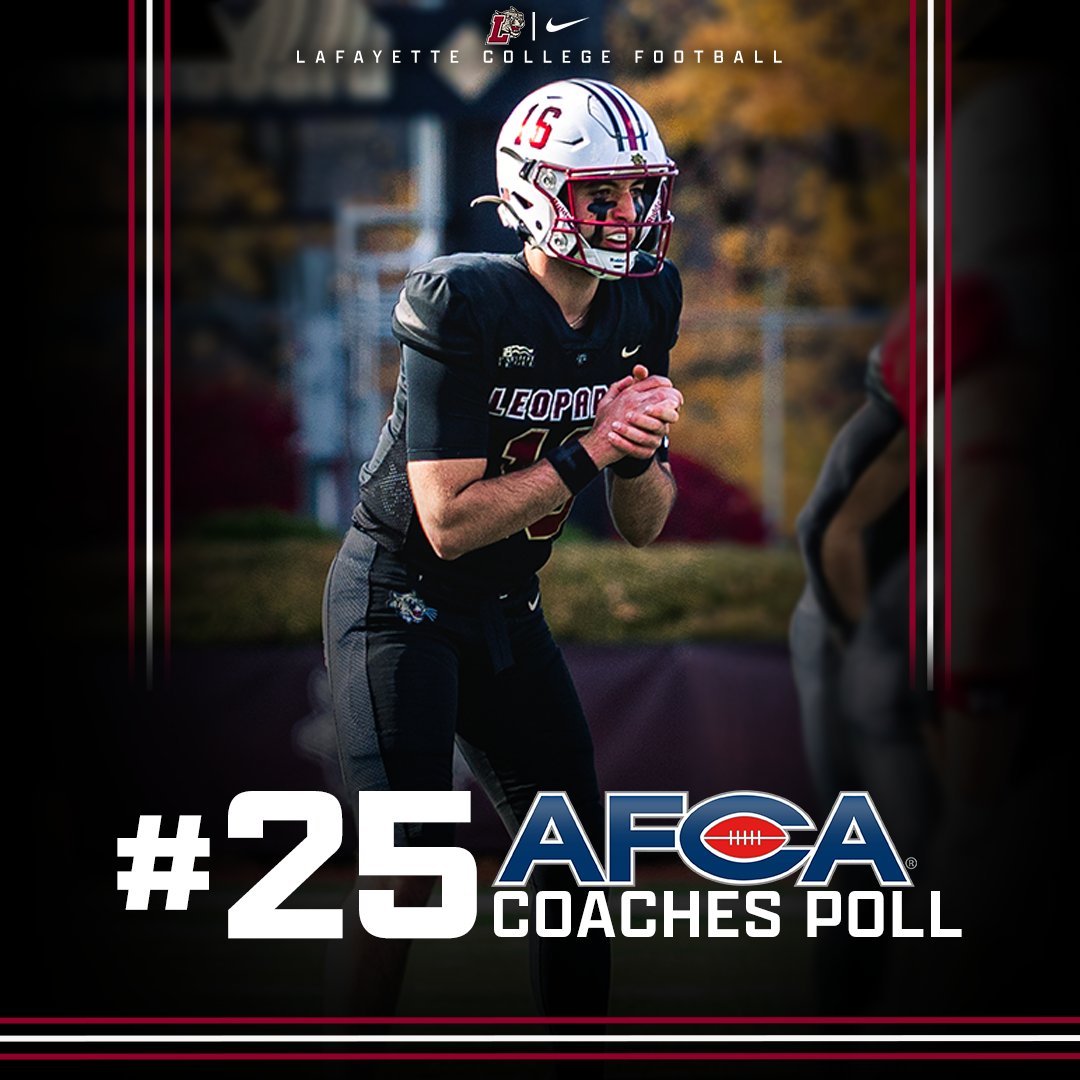 Rolling into the Top 25 for the third-straight season!

📰 tinyurl.com/2yhauzlm

#RollPards #ClimbTheHill #LafayetteCollege200