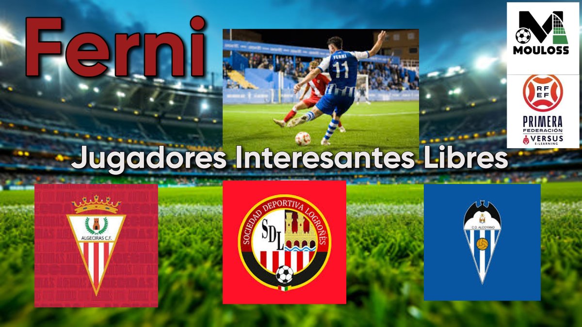 ✍️JUGADORES LIBRES 1ªFED.INTERESANTES⚽️
( Señores DD , buenas oportunidades )

 🔸FERNI <a href="/Rubenfer8/">Rubén Fernández</a> , ex <a href="/CD_Alcoyano/">CD Alcoyano SAD</a> , <a href="/SDLogrones/">SD Logroñés</a> y <a href="/AlgecirasCF/">Algeciras CF</a> 

🧐Una oportunidad de mercado sin dudar , siempre importantes en sus equipos

➖Características y apuntes 
▪️Extremo / interior de
