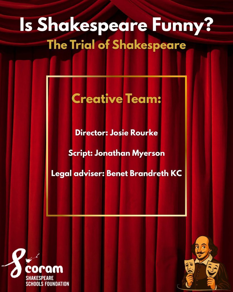 cssf_uk's tweet image. In case you missed it: Marking our 25th anniversary, we present ‘Is Shakespeare Funny? - The Trial of Shakespeare’, a special, one-off fundraising evening where we will put the Bard himself on trial. 🪶  

Come and find out on the 8 December! 

Book now: criterion-theatre.co.uk/thetrialofshak…