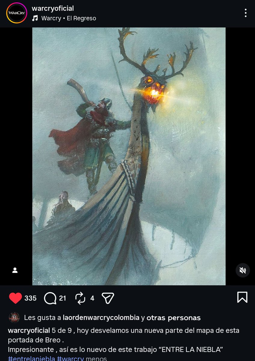 Así va la portada de #EntreLaNiebla <a href="/WarCryOficial/">WarCry Oficial</a>