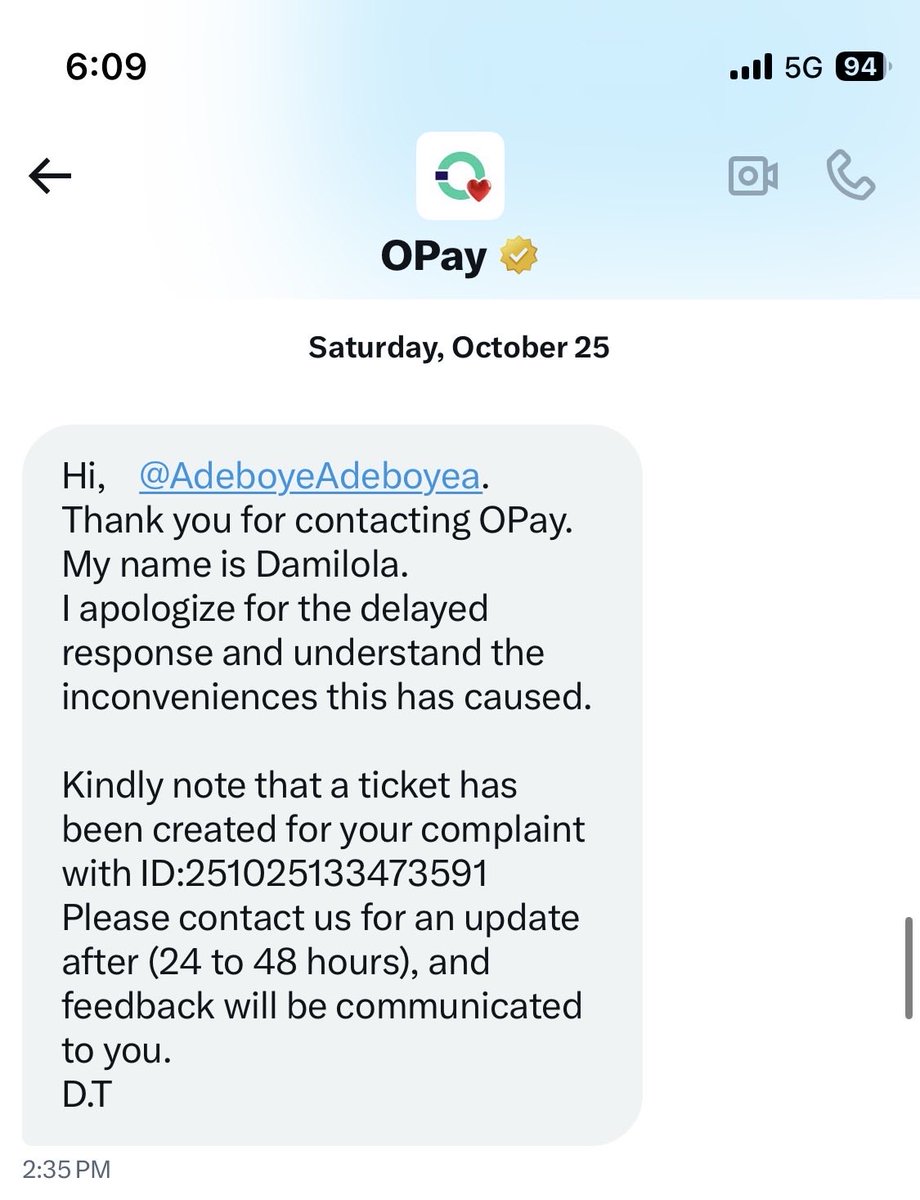 AdeboyeAdeboyea's tweet photo. @OPay_NG @cut2bite @AirtelNigeria @cenbank @fccpcnigeria @opay @officialEFCC First batch of ticket ID, no resolution @OPay_NG refund my money or do what is requested of you @cenbank @fccpcnigeria @officialEFCC , see this ooo https://t.co/lHDQ4kagcI