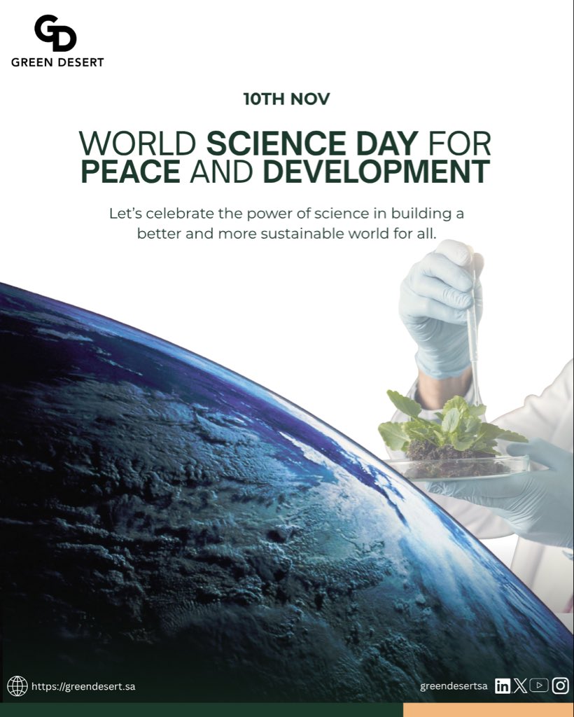 Greendesertsa's tweet photo. At Green Desert, We believe that science is the foundation of positive change, and every step toward knowledge is a step toward a greener future 🌱✨. #greendesertsa #GDSA2020 #antiquedesert #ateeqalsehra #alsehraalkhadra #worldscienceday https://t.co/oT7gx70vsg