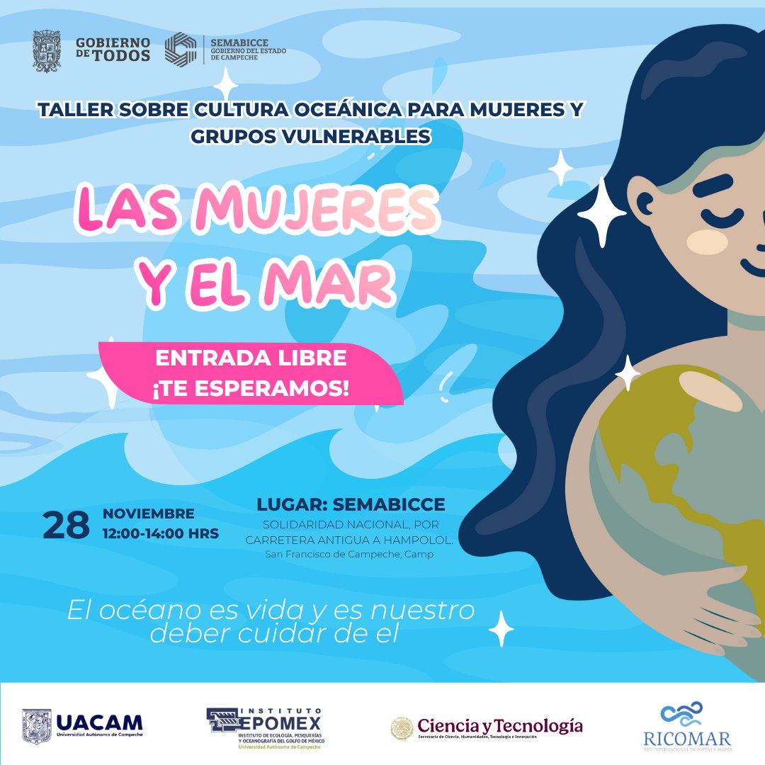 🌊 Un encuentro para mirar hacia el mar y reflexionar sobre cómo las mujeres han construido, cuidado y comprendido este espacio👩‍🦰​.
De la mano de la Dra. Evelia Rivera, Investigadora de #EPOMEX-UAC, exploraremos esa relación íntima que conecta identidad, territorio y mar.