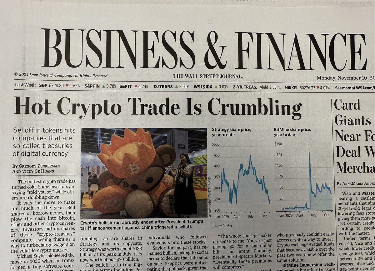 BREAKING: A Bitcoin Puppet was featured prominently in The Wall Street Journal today 🤯