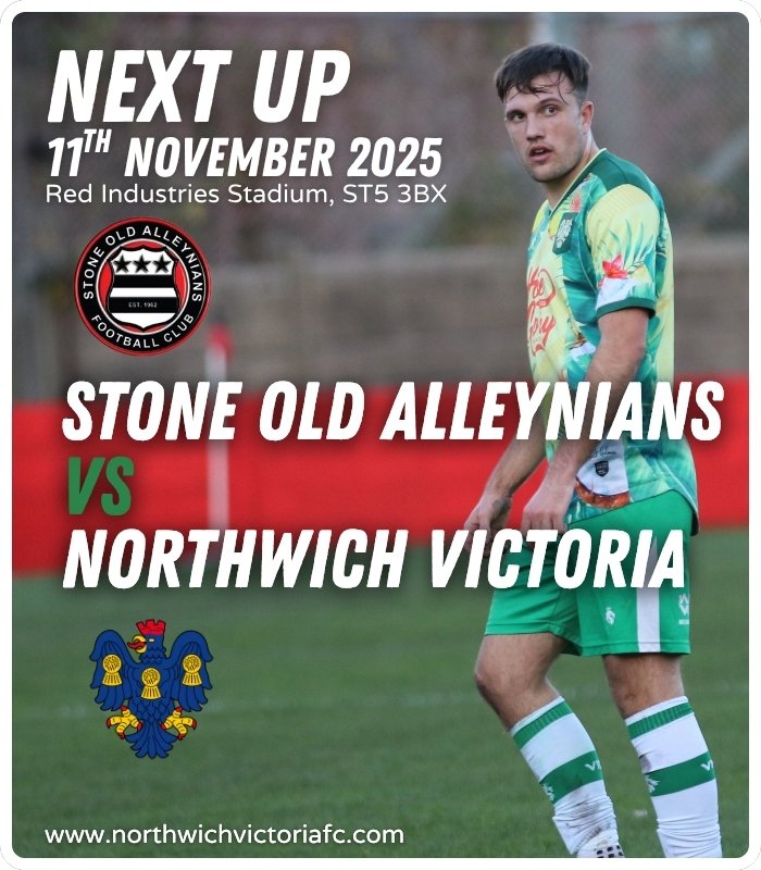 𝐓𝐎𝐌𝐎𝐑𝐑𝐎𝐖 - vs <a href="/stone_OA/">Stone Old Alleynians Football Club</a> 

We're headed back on our travels, this time  to take on Stone Old Alleynians in the Midland League Cup.

🆚 | Stone Old Alleynians
📅 | 11th November
⏰ | 19:45 KO
🏟️ | Red Industries Stadium

#Vics | #Trickies | <a href="/MidlandLeague/">Capelli Sport Midland Football League</a>