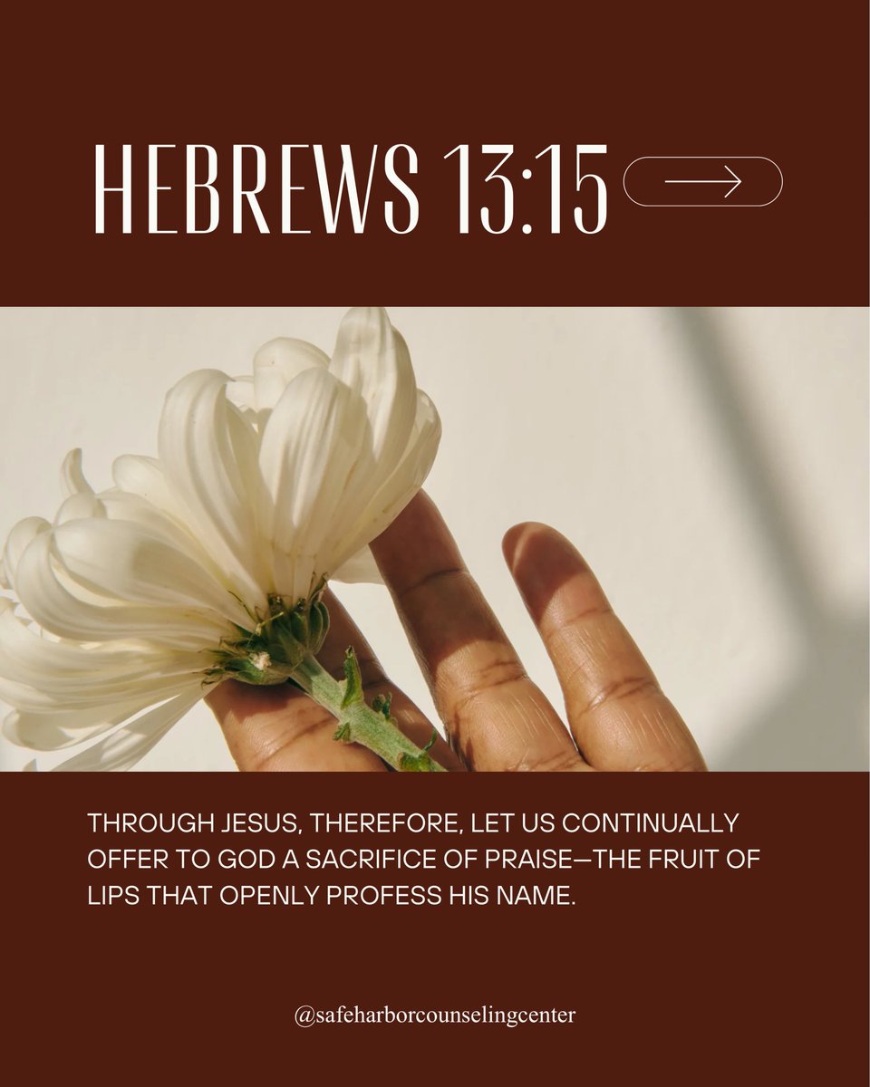 SafeHarbor76086's tweet image. 💬 What’s one way you can offer praise today, even if it feels like a sacrifice?

🔁 Swipe through this carousel for encouragement and a reminder that your praise has power.
#Praise #Hebrews1315 #DailyTruth #MindBodySpirit #WeatherfordTX #ParkerCountyTX