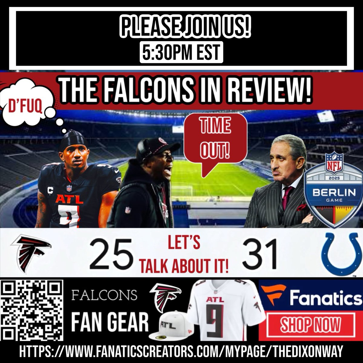 ATLfinalround's tweet image. Please join us at 5:30pm est for the @AtlantaFalcons in review vs the @Colts #AtlantaFalcons #DirtyBirds #TheDixonWay postgame show where we talk about this bad loss!  Indianapolis Colts vs Atlanta Falcons Postgame Show | Falcons In Review ... youtube.com/live/kdeJvE1XP… via @YouTube