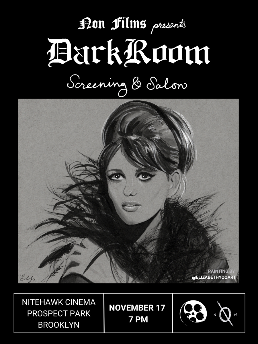 NOV 17: Our screening series "<a href="/NonFilms/">𝖓𝖔𝖓 𝖋𝖎𝖑𝖒𝖘</a> presents DarkRoom" returns to <a href="/nitehawkcinema/">Nitehawk Cinema</a> with the North American premiere of a new film by <a href="/ScottBarleyFilm/">Scott Barley</a> + more amazing shorts! Curated by <a href="/BrianRatigan/">ratigan</a>. Get a free zine feat. my Claudia Cardinale art. TIX: nitehawkcinema.com/prospectpark/m…